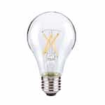 Satco 7W LED A19 Bulb, 60W Inc. Retrofit, E26, 800 lm, 120V, 2700K, Clear