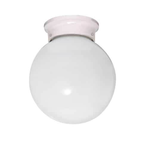 Nuvo 6" Flush Mount Ceiling Light w/ White Glass, White