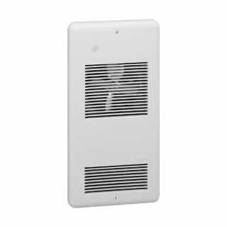 1500W Pulsair Wall Fan Heater, 120 V, Double Pole Thermostat, Silver
