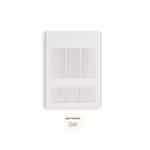1500W Wall Fan Heater, Single, 24V Control, 5119 BTU/H, 120V, Soft White