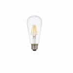 LEDVANCE Sylvania 5W LED ST19 Filament Bulb, 40W Inc. Retrofit, Dim, E26, 450 lm, 2700K, Clear