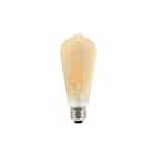LEDVANCE Sylvania 6.5W LED ST19 Filament Bulb, Amber, Dimmable, 590 lm, 2175K