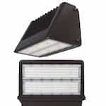 120W LED Full Cut-off Wall Pack, Dimmable, 14400 lm, 120V-277V, Selectable CCT, Bronze