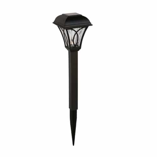 LEDVANCE Sylvania 14-in Solar Powered Path Light, Square Head, 1.2 lm, 3000K, Black