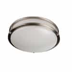 TCP Lighting 24W 14-in LED Flush Mount Fixture, Dimmable, 1700 lm, 120V, 3000K, Brushed Nickel