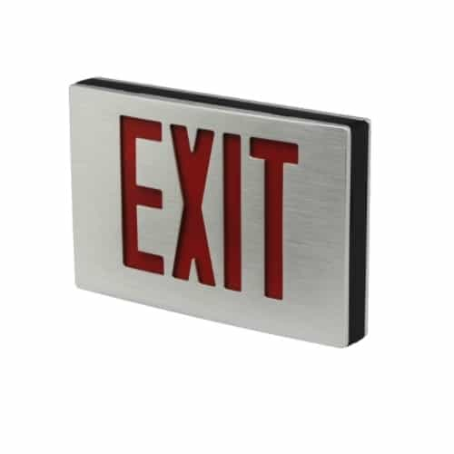 TCP Lighting LED Emergency Exit Sign, Double Face, 120V-277V, Red Letters, Aluminum