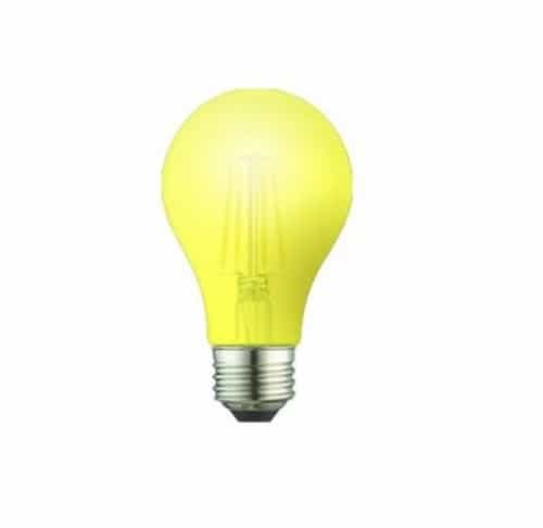 TCP Lighting 8W LED A19 Bulb, Dimmable, E26, 120V, Yellow