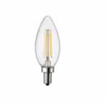 3W LED B11 Bulb, Dimmable, E12, 250 lm, 120V, 4000K, Clear