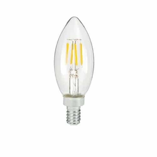 TCP Lighting 4W LED B11 Bulb, Dimmable, E12, 300 lm, 120V, 2700K, Clear