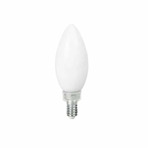 TCP Lighting 4W LED B11 Bulb, Torpedo Tip, E12, 250 lm, 120V, 1800K-2700K, Frosted