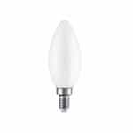 5W LED B11 Bulb, Dimmable, E12, 500 lm, 120V, 2700K, Frosted