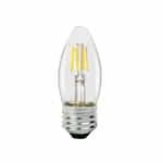 5W LED B11 Bulb, Dimmable, E26, 500 lm, 120V, 3000K, Clear