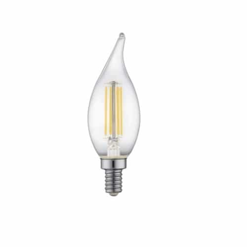 TCP Lighting 4W LED F11 Bulb, Dimmable, E12, 300 lm, 120V, 4000K, Clear