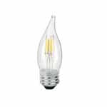 TCP Lighting 5W LED F11 Bulb, Dimmable, E26, 500 lm, 120V, 3000K, Clear