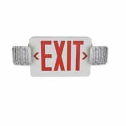 TCP Lighting LED Emergency Exit Sign Combo w/ Battery Backup, Red