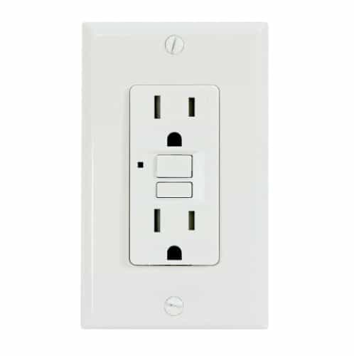 USI 15 Amp GFCI Outlet, Tamper Resistant, White