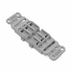 Wago Mounting Carrier w/ Strain Relief, Screw Mounting, 3-Way, Gray