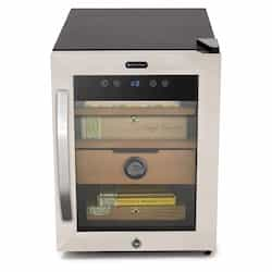 18.75-in 70W Cigar Humidor & Cooler, 110V, Stainless Steel & Black