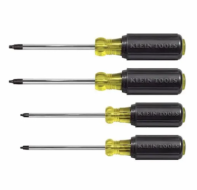 Klein Tools 4-Piece Square Recess Screwdriver Set