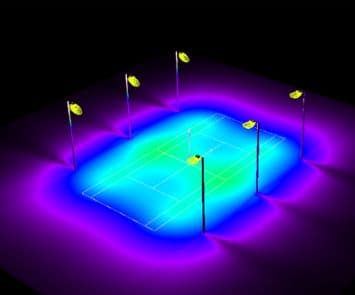 Tennis Court Flood Light Simulation