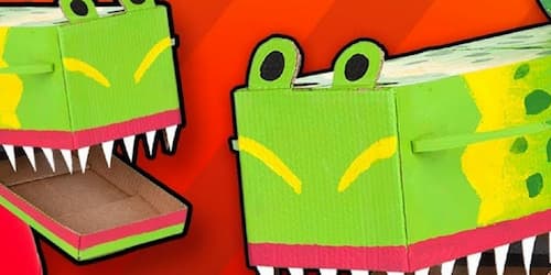 13 Days of Halloween: Cardboard Box Crocodile Mask