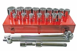 21 Piece 12 Point Standard and Deep Socket Sets