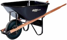 6 Cubic Feet Steel Tray Contractor Wheelbarrow, Black