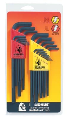 Bondhus Hex L-Wrench Combination Set, 22 Piece