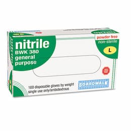 Boardwalk Disposable General-Purpose Nitrile Gloves, Large, Blue, 100 Gloves