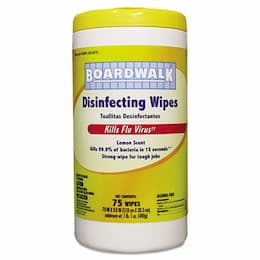 Boardwalk Disinfecting Wipes, 8 x 7, Lemon Scent, 75 Per Canister