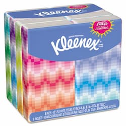 Facial Tissue Pocket Packs, 3-Ply, White, 8 Packs of 10