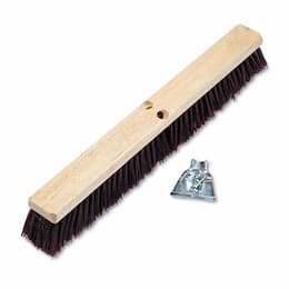 Floor Brush Head, Maroon Stiff Polypropylene 24''