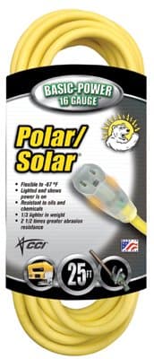 16/3 SJEOW Polar/Solar Extension Cord 25-ft