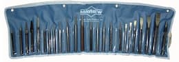 24 Piece Alloy Steel Punch and Chisel Kit with Round and Pointed Tip