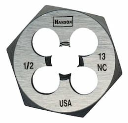 5/8'' High Carbon Steel Fractional Hexagonal Dies, 18 Threads Per-in