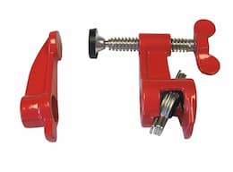 3/4" Deep Steel Red Powder Coat Reach Pipe Clamp