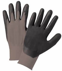 Small Nylon Knit Gray/Black Nitrile Coated Gloves