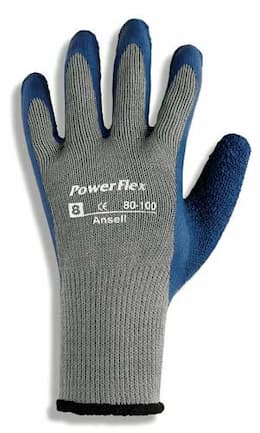 Size 9 Natural Rubber PowerFlex Gloves