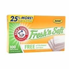 Arm & Hammer Free & Clear Fabric Softener Dryer Sheets