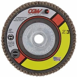 4.5" Type 29 5/8"-11 Arbor Thread Zirconia Abrasive Flap Disc w/ 40 Grit