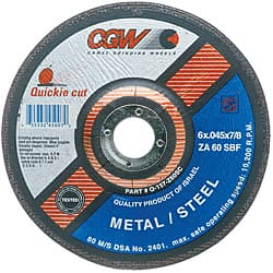 6" Quickie Cut Extra Thin Cut-Off Wheel, Type 1