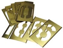 2'' Single Panel Brass Stencil Number Sets, 15 Piece