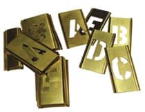 2'' Single Panel Brass Stencil Letter Set, 33 Piece