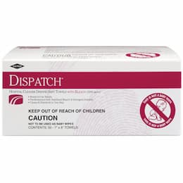 50 Count, Hospital Cleaner Disinfectant Towels With Bleach-7 x 8