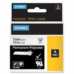 1/2" White Rhino Permanent Poly Labels