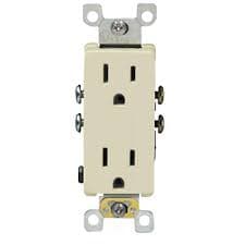 PowerSafe 15 Amp Decora Duplex Receptacle Outlet, Almond