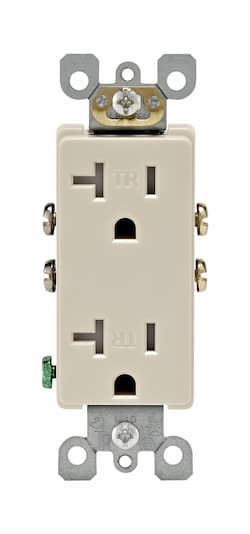 PowerSafe Almond 15A Tamper Resistant Decora Duplex Receptacle