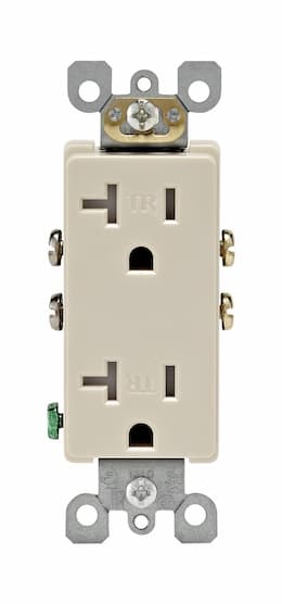 PowerSafe Almond 15A Tamper Resistant Decora Duplex Receptacle