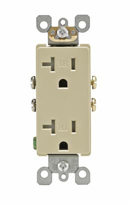 PowerSafe  Ivory 15A Tamper Resistant Decora Duplex Receptacle