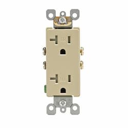 20 Amp Tamper Resistant Decora Duplex Receptacle, Almond